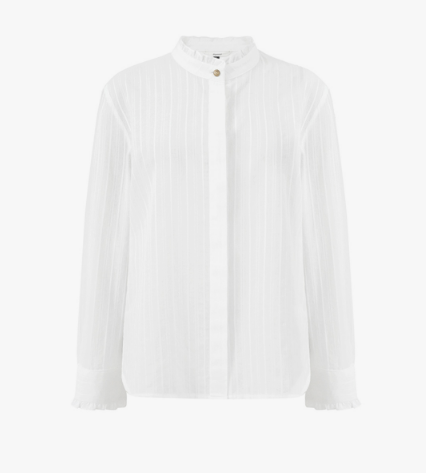 depound gold button frill blouse