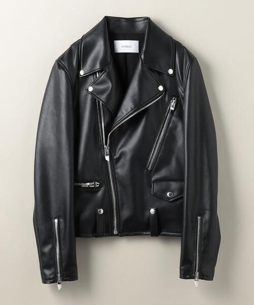 ASTRAET フェイクレザー ライダースジャケット