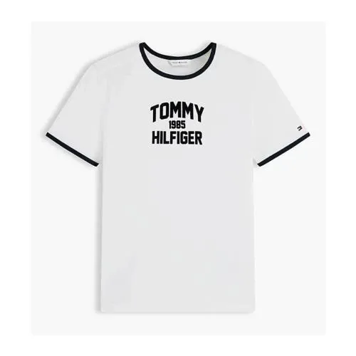 Tommy Hilfiger Flock Varsity Logo Slim Ringer T-Shirt