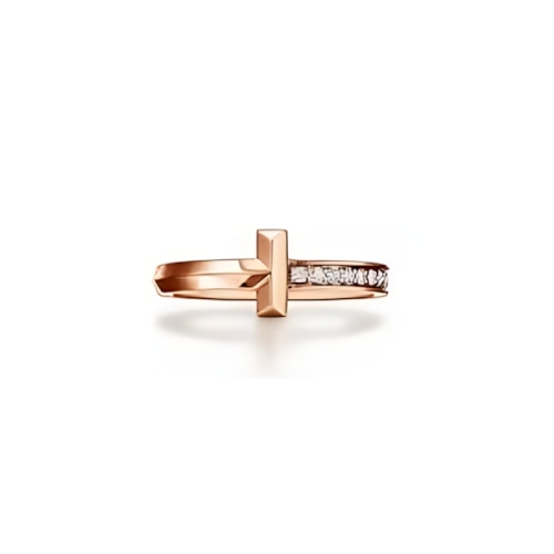 Tiffany & Co. Tiffany T T1 Ring in Rose Gold with Diamonds, 2.5 mm