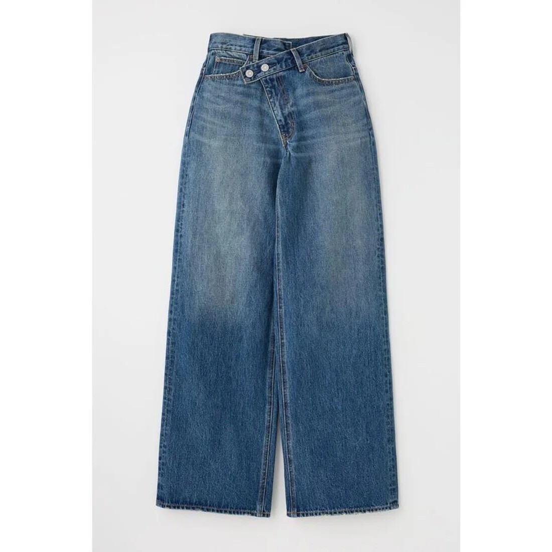 MOUSSY CROSS WAIST WIDE STRAIGHT (D/BLU3)