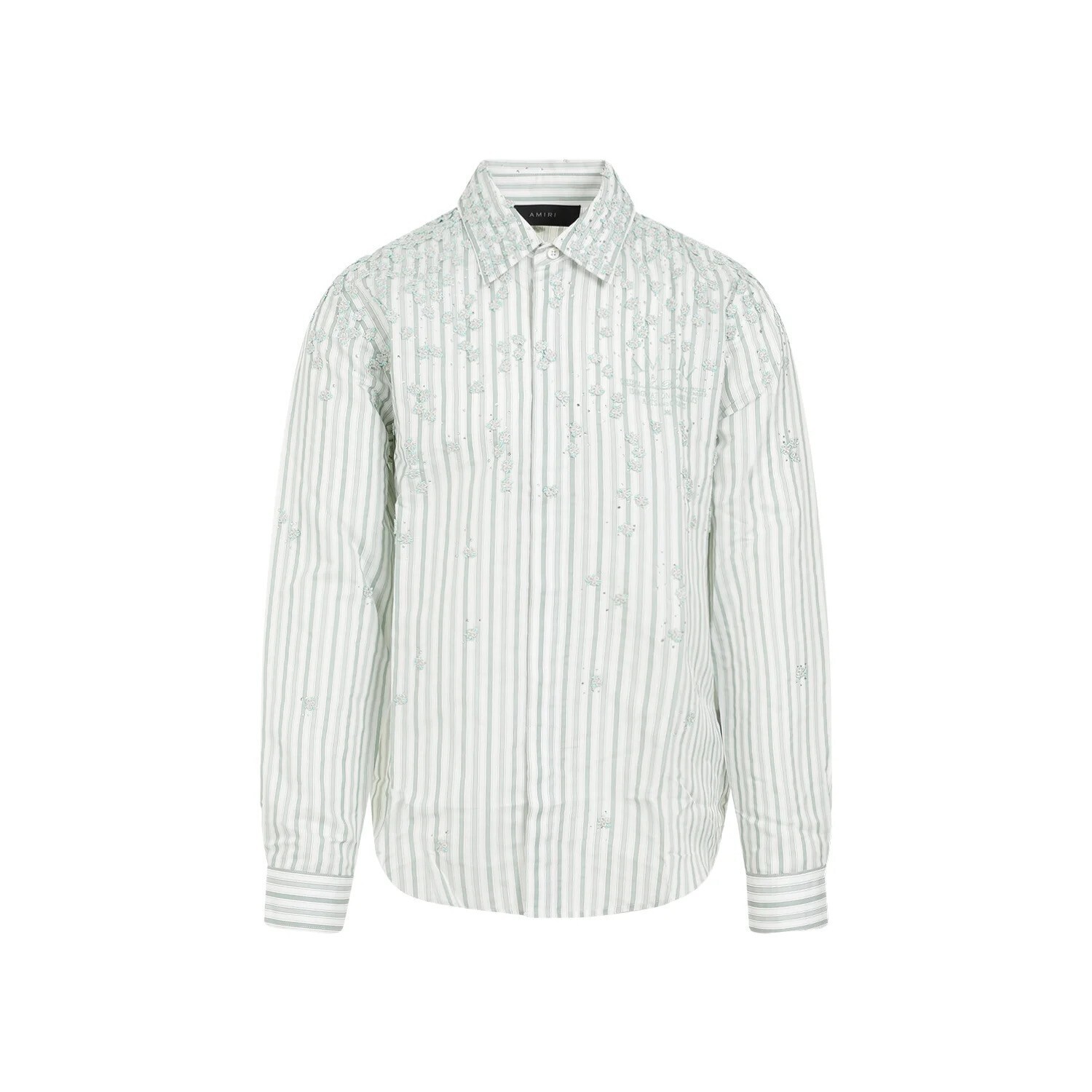 Amiri フローラル ディテール ストライプ シャツ
