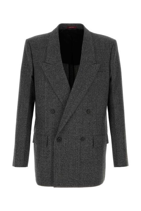 GUCCI Melange Charcoal Wool Blazer