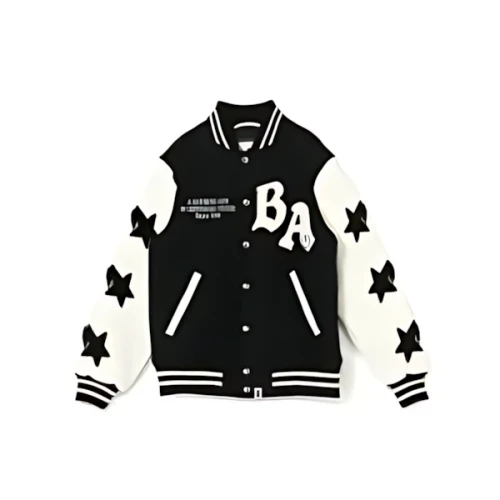 A BATHING APE APE RELAXED FIT VARSITY JACKET