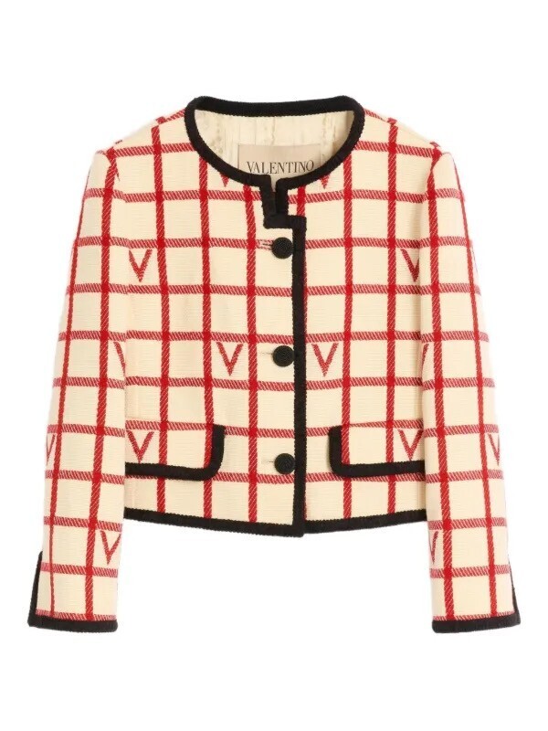 Valentino Garavani grid pattern embellished jacket