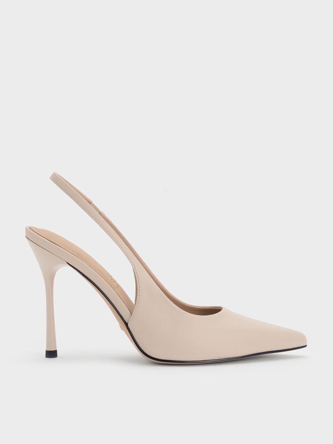 CHARLES & KEITH レザースリングバック スティレットパンプス - オーツ