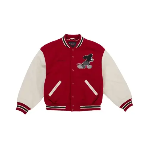 Supreme Number (N)ine x Mickey Mouse Varsity Jacket "Red"