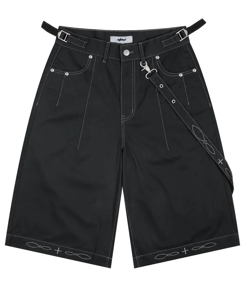 XTONZ XP285 WESTERN CHAIN BERMUDA COTTON PANTS