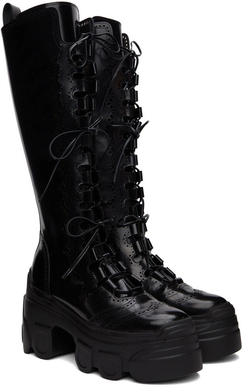 Simone Rocha Black Tracker Tall Boots
