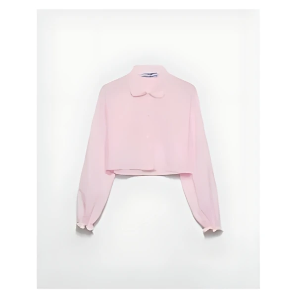 PRADA エンブロイダリー バティスト クロップドシャツ