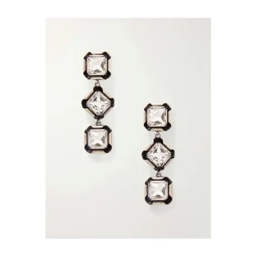 GIVENCHY Silver-tone crystal earrings