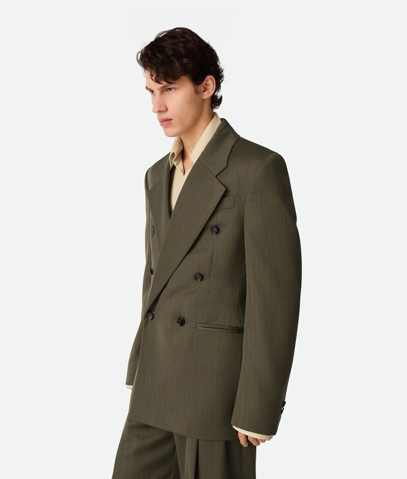Bottega Veneta Wool Subtle Chevron Jacket