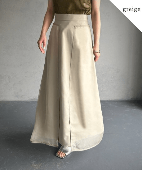 &g’aime Piping sheer long skirt/988-62611