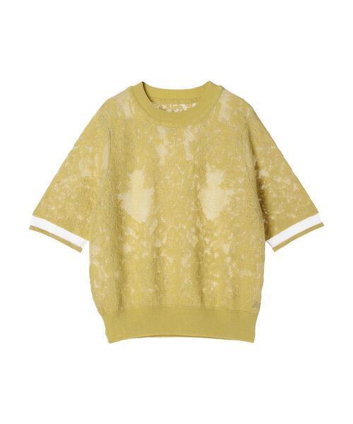 YECCA VECCA レース柄シアーニット