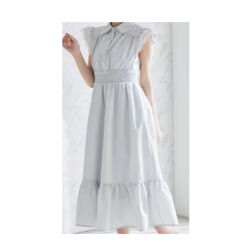tocco closet 清楚な華やかさも細見えも叶えるリボンレースシャツワンピース