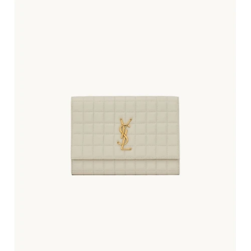 SAINT LAURENT カサンドラ マテラッセ カレ フラップポーチ(ラムスキン)