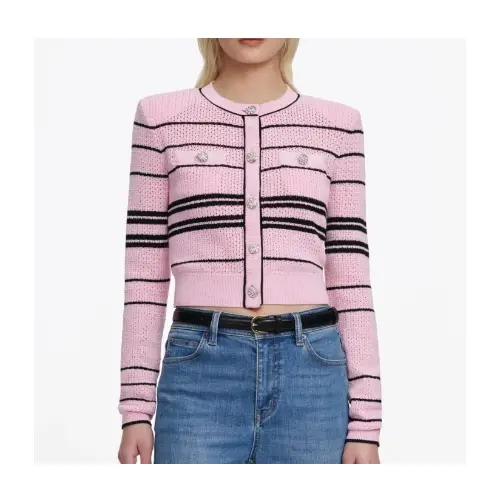 Self-Portrait Pink Stripe Cardigan