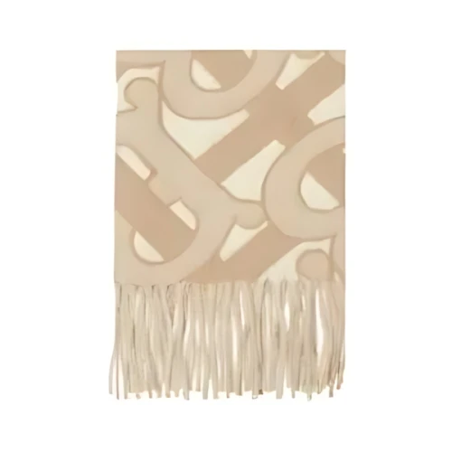 BURBERRY モノグラム ジャカード フリンジ スカーフ