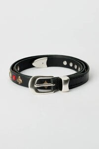 OUR LEGACY 2CM CARD DECK BELT / BLACK BRIDLE LEATHER