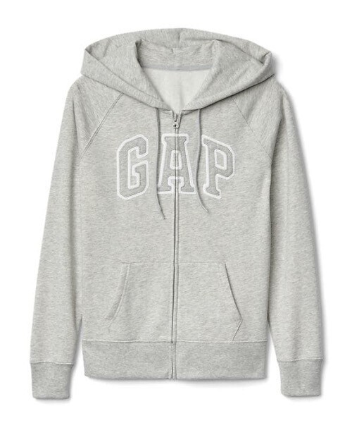 GAP フリースロゴ ジップパーカー