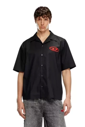 DIESEL Bowling shirt with logo embroidery