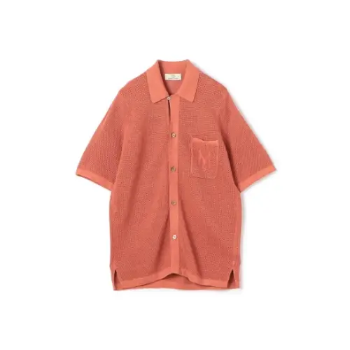 MAISON et VOYAGE コットンリネンメッシュ ニットシャツ