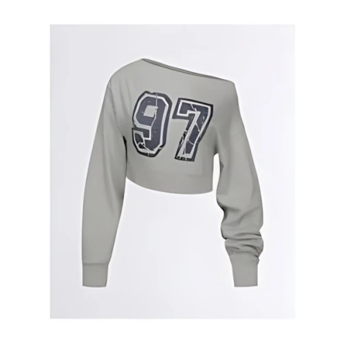 SCULPTOR Off-Shoulder Cropped Sweatshirt/オフショルダークロップドスウェットシャツ