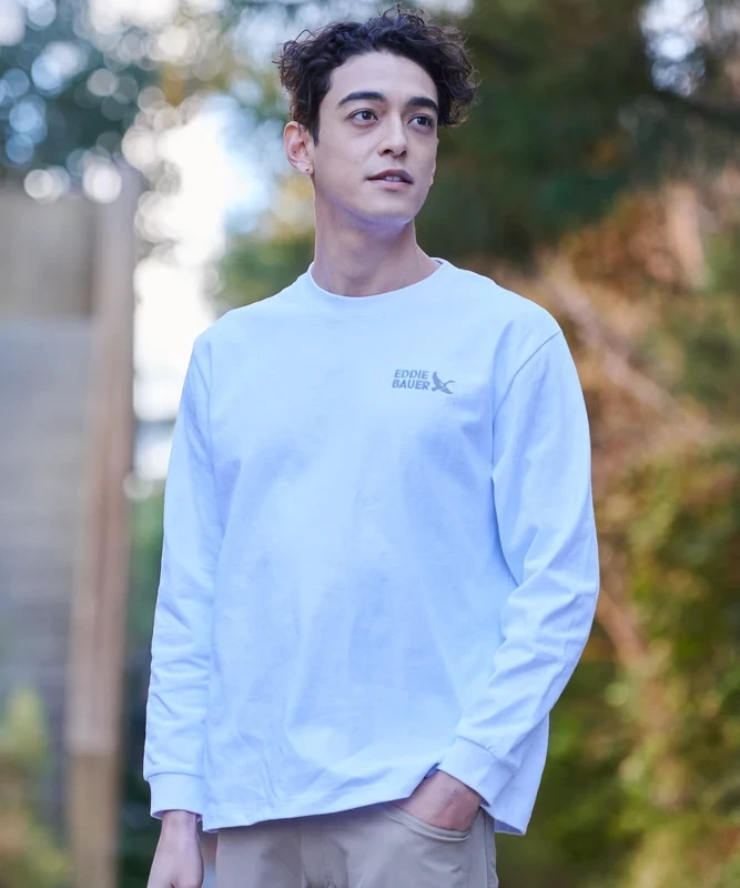 EDDIE BAUER EB LOGO EMB LS TEE