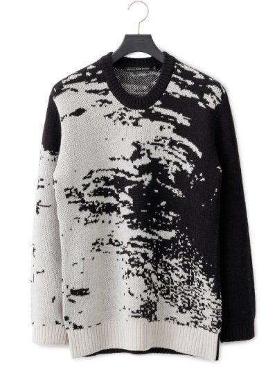 gene par YUKIO MISHIBA Abstract Double JQ Knit　Black×White