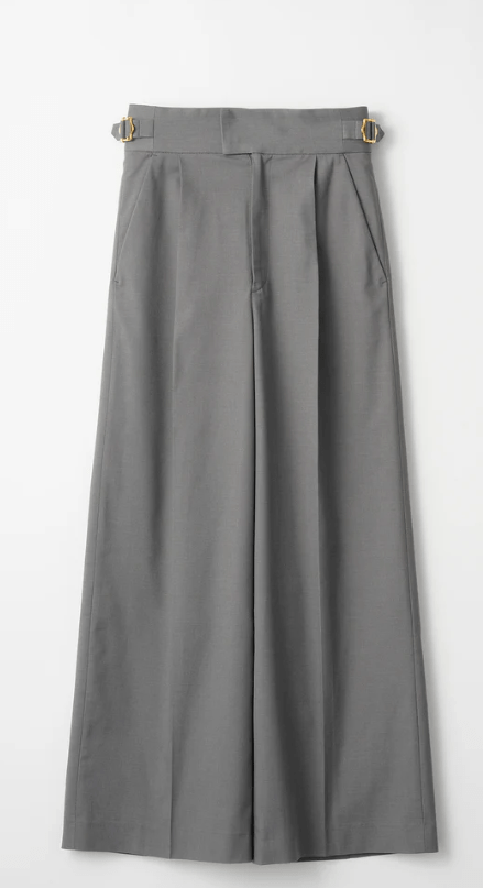 Audire Belted wide pants (Light gray)
