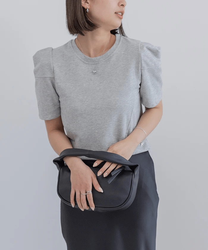Jolie Mallette Puff Sleeve Rough Tops