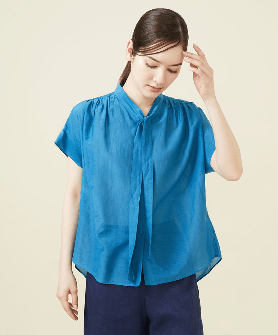 Sybilla シルクコットンボウタイブラウス