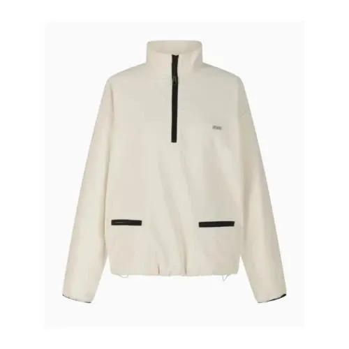Bibiy. BLAIR CORDUROY HALF ZIP WHITE