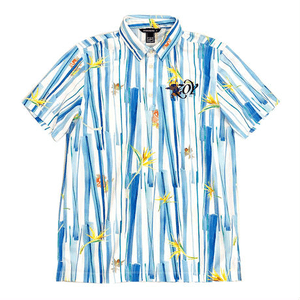 ZOY んぶらこストライププリント MENS 半袖ポロシャツ