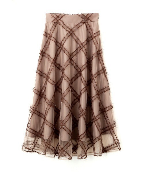 JILL by JILL STUART シアーチェックフレアスカート