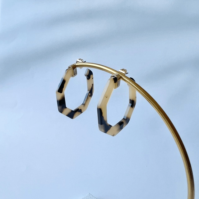 MU べっ甲調フープピアス