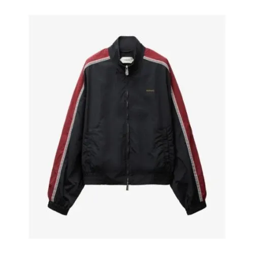 VERSACE embroidered-logo nylon blouson
