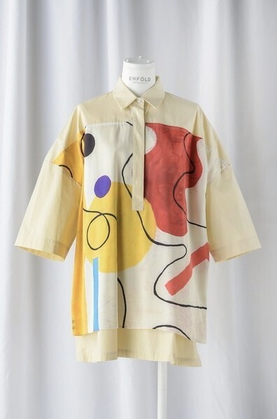ENFOLD Abstract Line Art スキッパーSHIRT