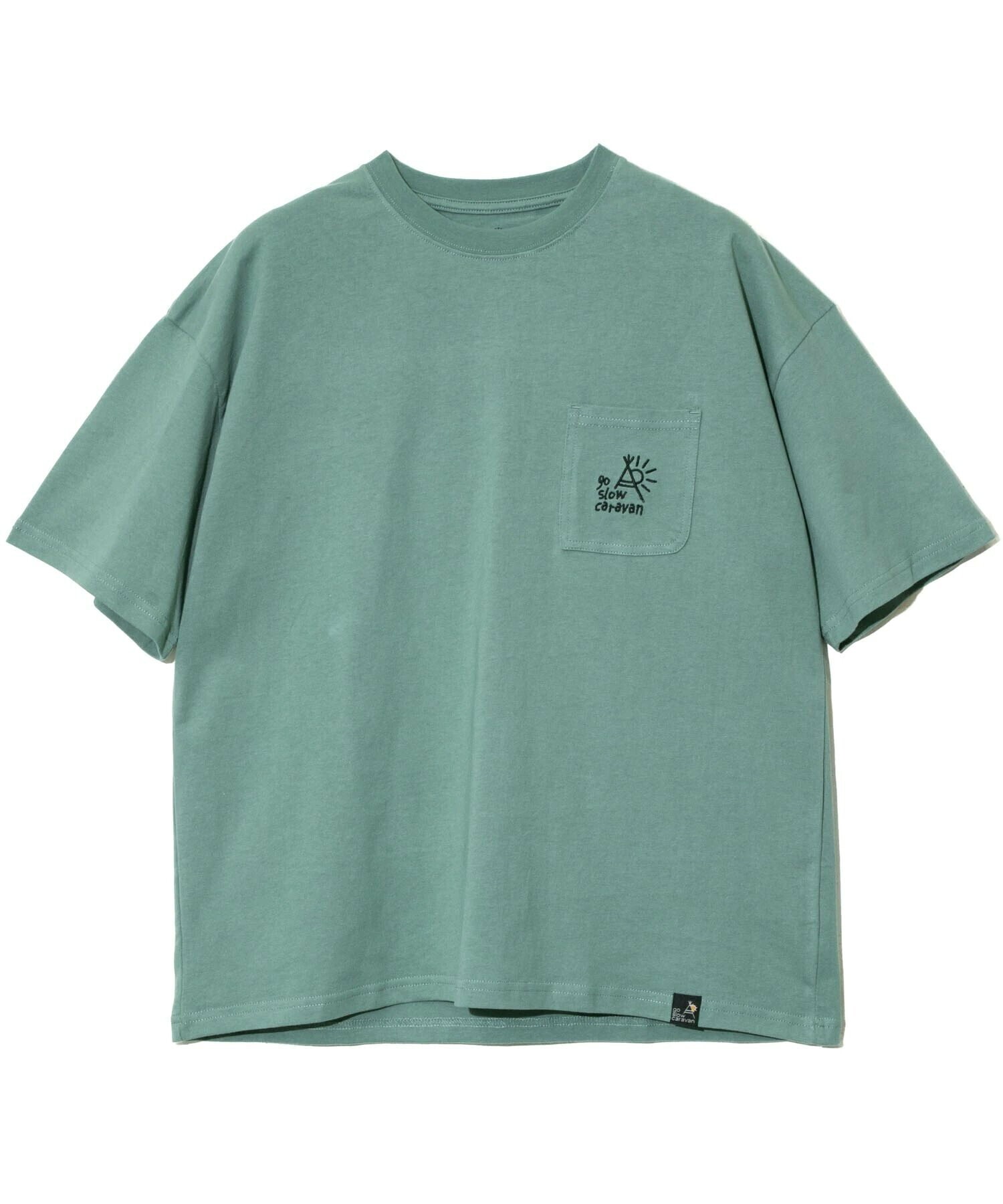 go slow caravan USA/C gsc 色々モチーフバックプリント PKTゆったりTEE