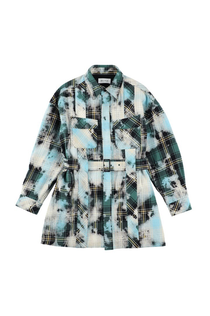 BELPER BELPER FOGGY PLAID SHIRT JACKET