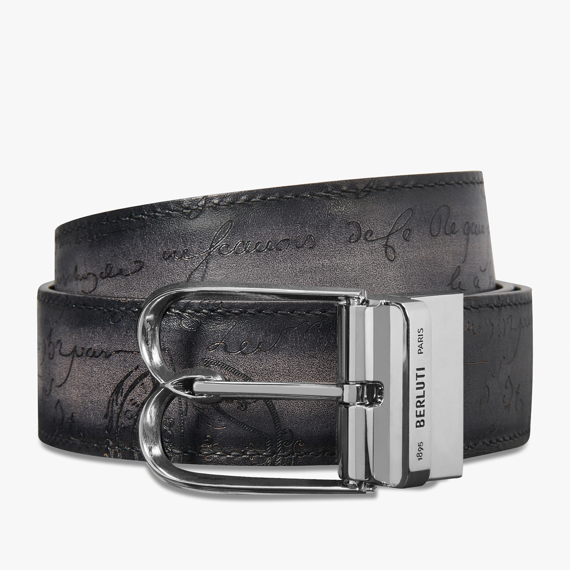 BERLUTI B ボリュート スクリットレザー 35MM リバーシブルベルト