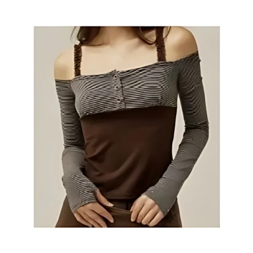 THREETIMES 24FW Pipi stripe off top