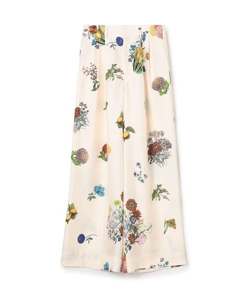 CABaN シルク BOUQUETプリント 2タックワイドパンツ