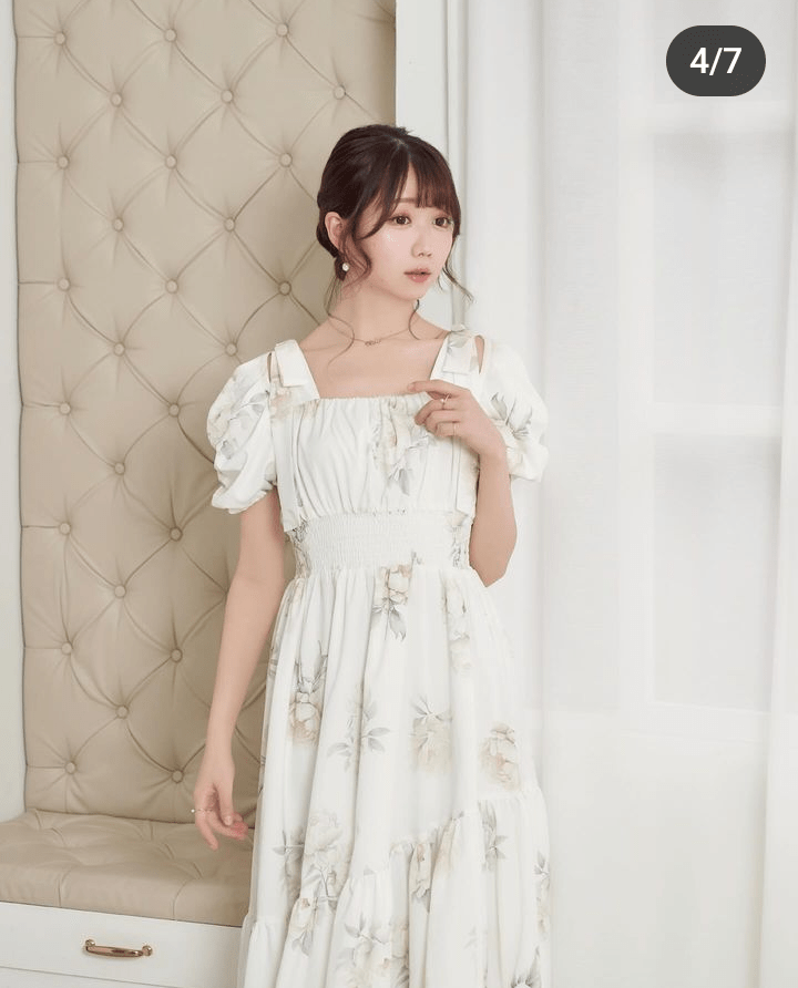 rose muse 2way sleeve floral dress