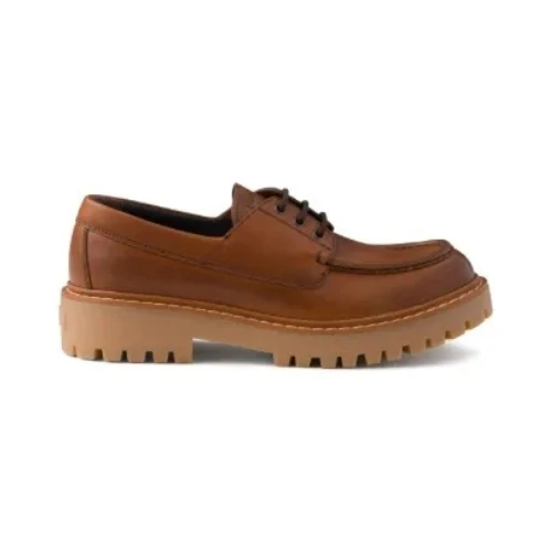 PRADA Laced leather loafers