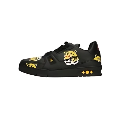 LOUIS VUITTON Trainer Sneaker Nigo Plain Calf Leather "Noir"