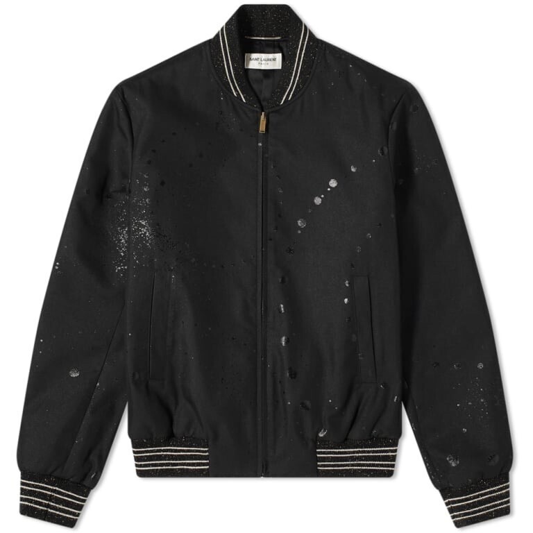 SAINT LAURENT GALAXY PRINT TEDDY JACKET