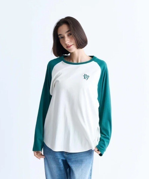 ROXY TRUELY AUTHENTIC L/S/ロキシーラグランバックプリント長袖ロンT