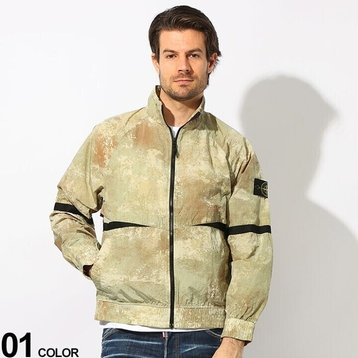 STONE ISLAND 裏メッシュ センターバンド スタンドカラー フルジップ ブルゾン