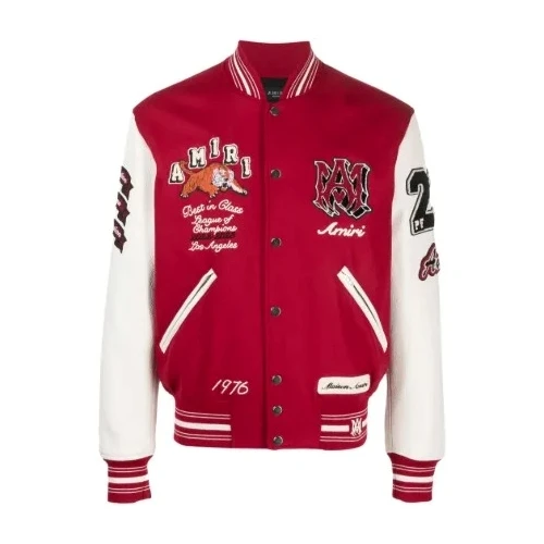 AMIRI logo-patch varsity jacket